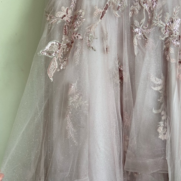 Flair New York Pink Formal Prom Dress Tulle Floral Embroidered size 10 - Picture 3 of 13